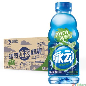 脉动（Mizone）青柠口味 维生素饮料 400ml*15瓶 整箱装